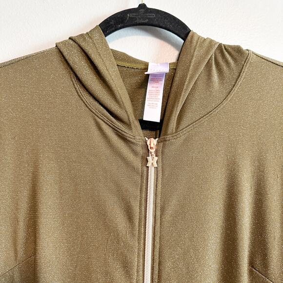 Savage X Fenty “Sleep & Shine” Hooded Shimmer Jumpsuit Green Size M - Picture 9 of 13